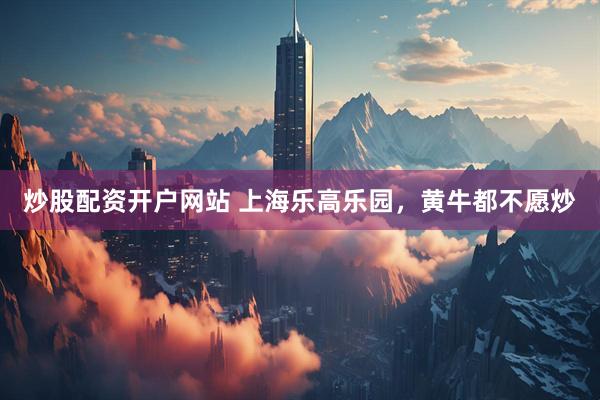 炒股配资开户网站 上海乐高乐园，黄牛都不愿炒
