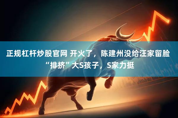 正规杠杆炒股官网 开火了，陈建州没给汪家留脸 “排挤”大S孩子，S家力挺